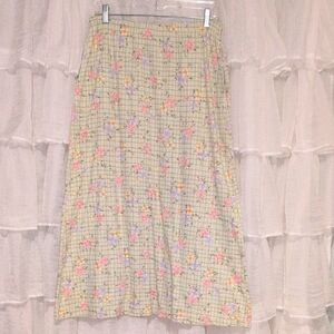 Jaclyn Smith Gardenl Floral Midi Skirt Vintage Medium